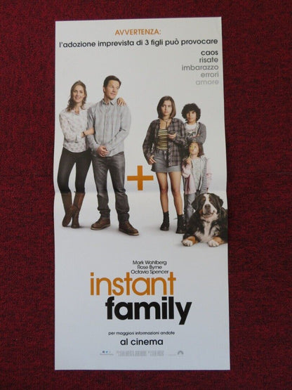 INSTANT FAMILY ITALIAN LOCANDINA (27"x13") POSTER M WAHLBERG R BYRNE 2018 Rendezvous Cinema Movie posters