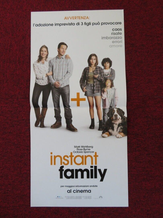 INSTANT FAMILY ITALIAN LOCANDINA (27"x13") POSTER M WAHLBERG R BYRNE 2018 Rendezvous Cinema Movie posters