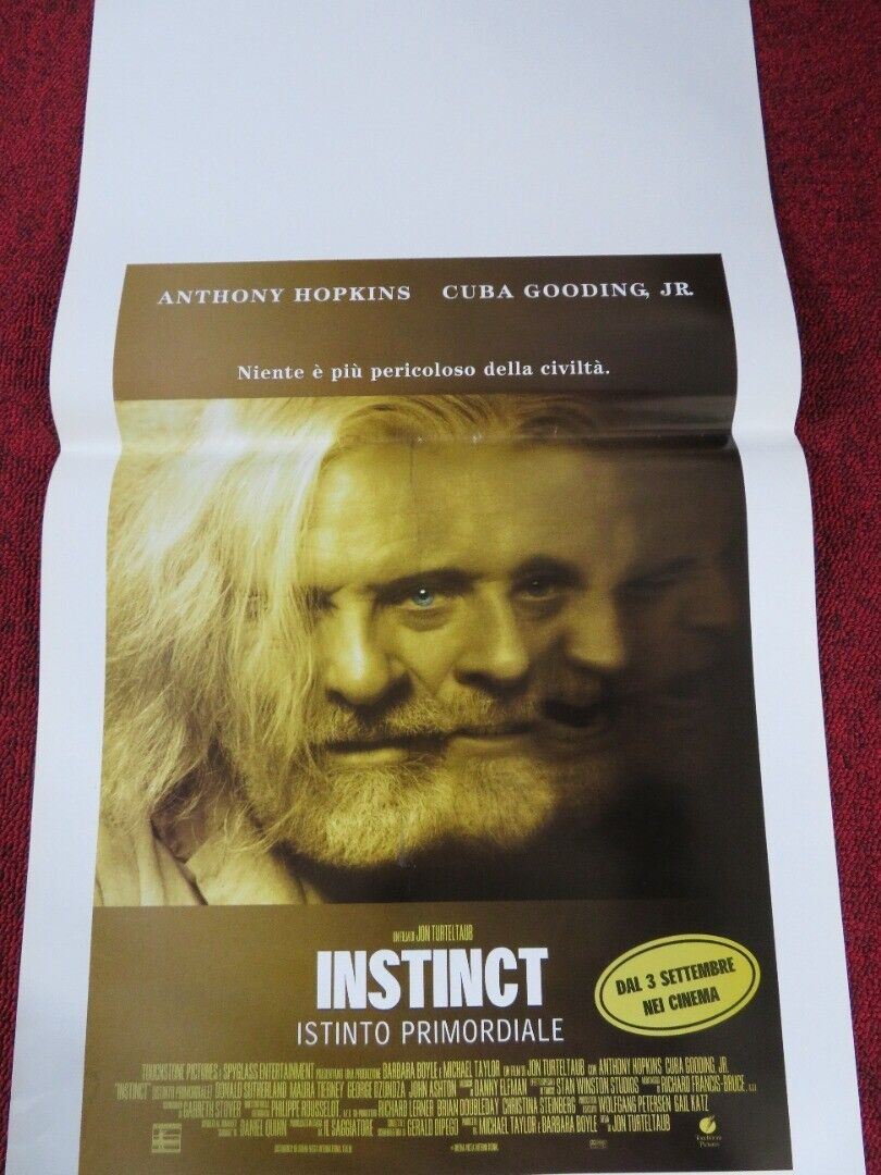 INSTINCT ITALIAN LOCANDINA (27.5"x13") POSTER ANTHONY HOPKINS 1999 Movie posters