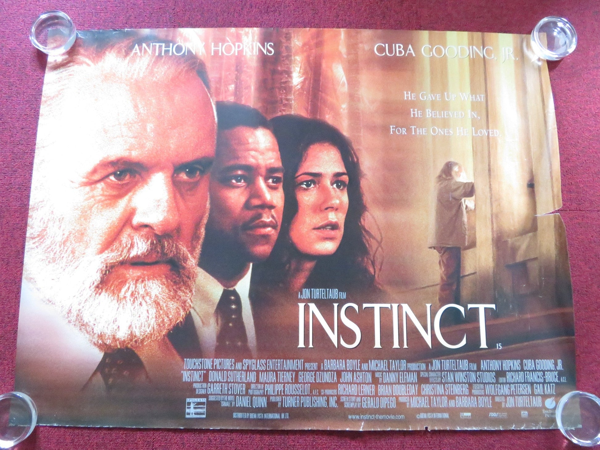 INSTINCT UK QUAD ROLLED POSTER ANTHONY HOPKINS CUBA GOODING JR. 1999 Rendezvous Cinema Movie posters