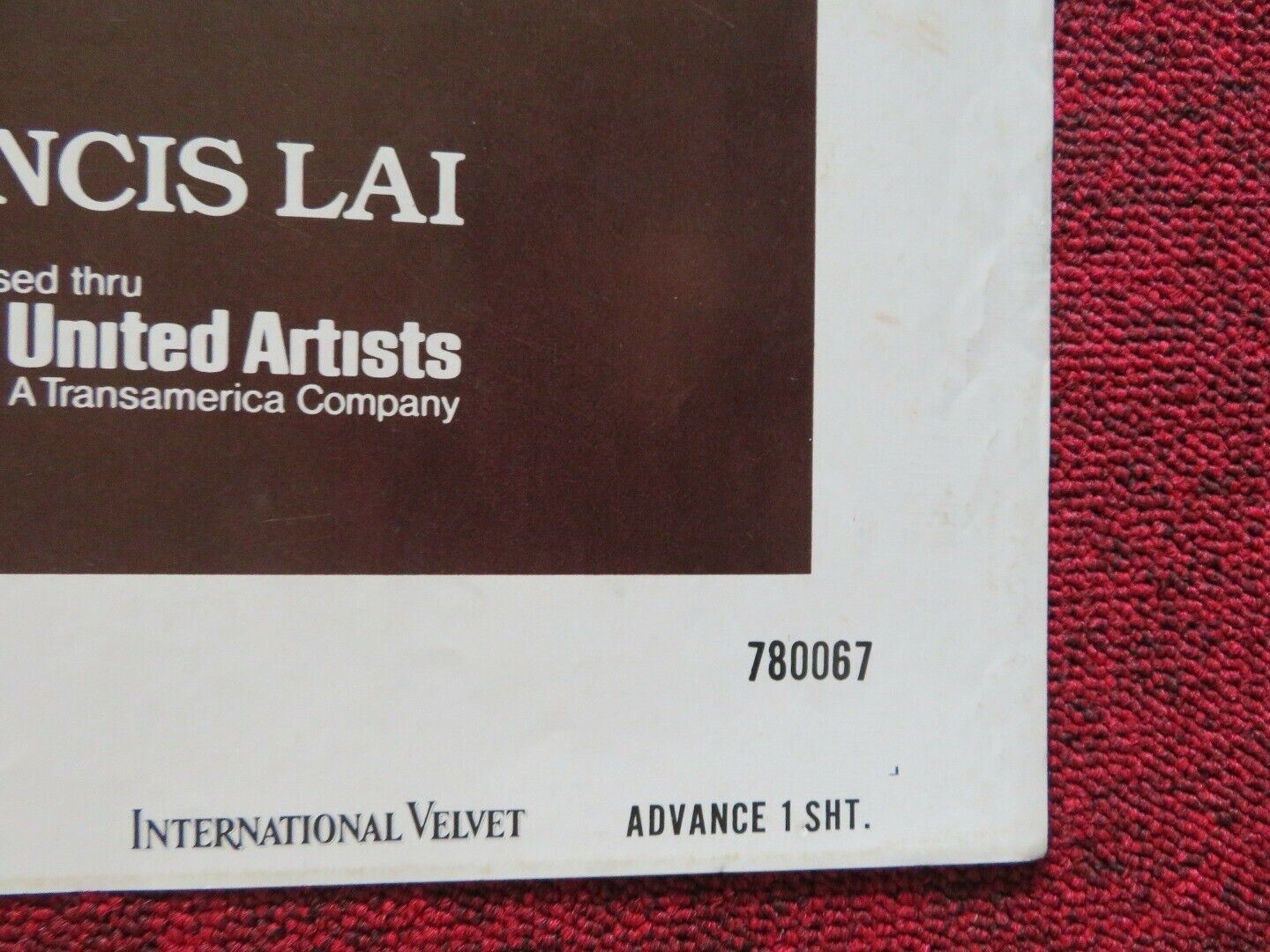 INTERNATIONAL VELVET - ADVANCED FOLDED US ONE SHEET POSTER ANTHONY HOPKINS '78G Movie posters