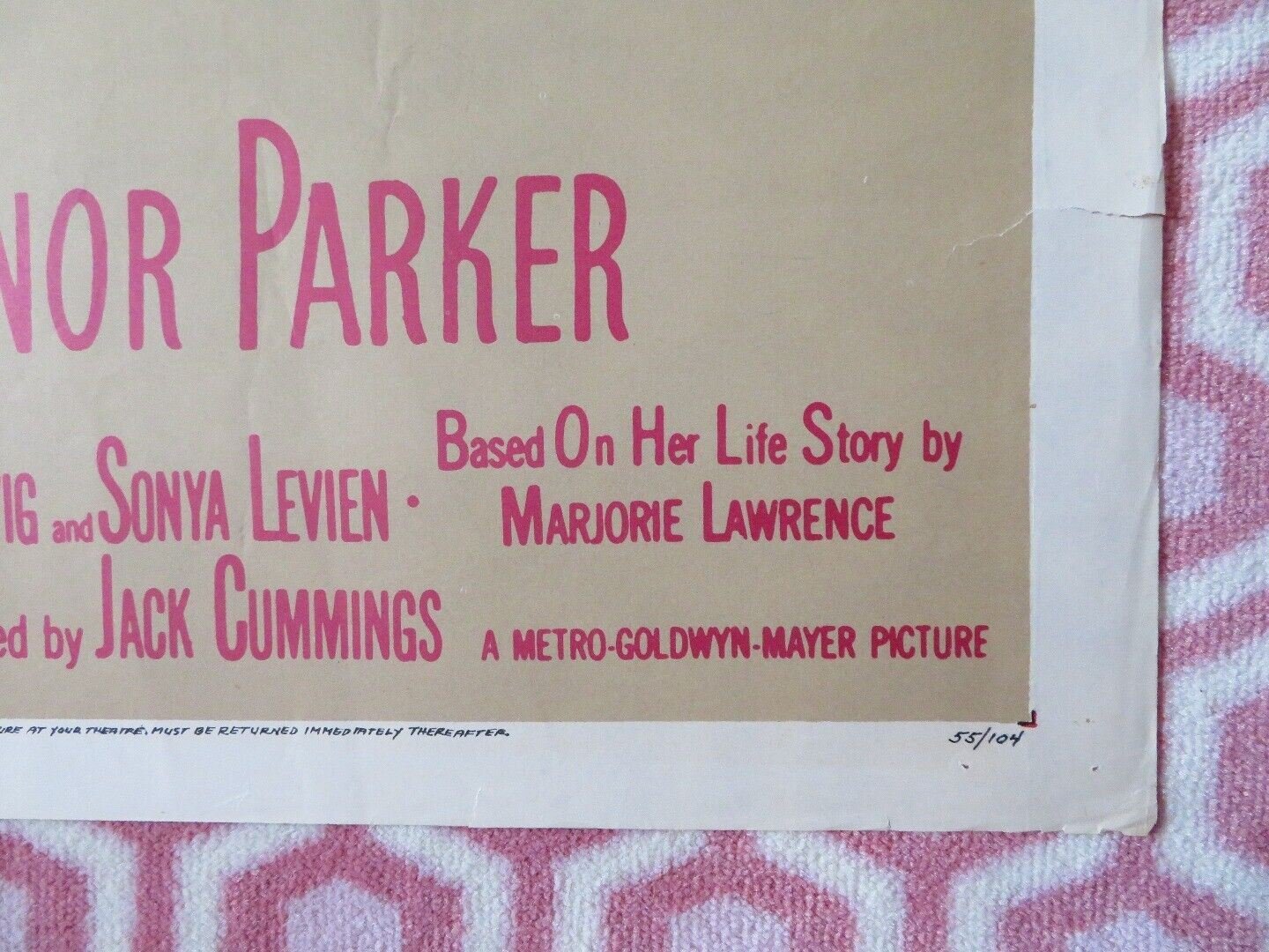 INTERRUPTED MELODY FOLDED US ONE SHEET POSTER GLENN FORD ELEANOR PARKER 1955 Movie posters