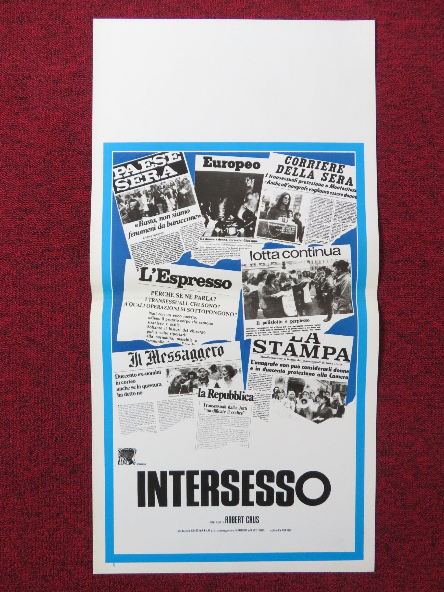 INTERSESSO ITALIAN LOCANDINA POSTER ROBERT CRUS ESLY CRUS 1981 Rendezvous Cinema Movie posters