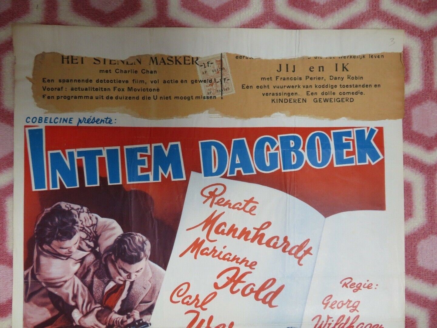 INTIEM DAGBOEK/Hochzeitsglocken BELGIUM (21.5"x 14) POSTER 1954 Movie posters