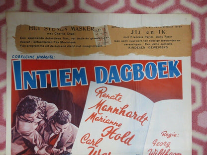 INTIEM DAGBOEK/Hochzeitsglocken BELGIUM (21.5"x 14) POSTER 1954 Movie posters
