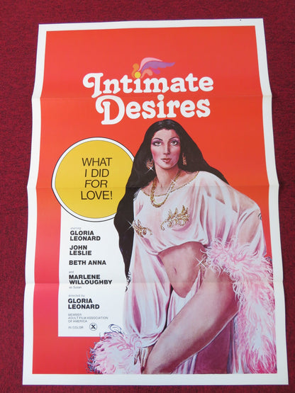 INTIMATE DESIRES US TRI FOLDED ONE SHEET ROLLED POSTER GLORIA LEONARD 1978 Rendezvous Cinema Movie posters