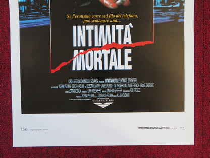 INTIMATE STRANGER ITALIAN LOCANDINA POSTER DEBORAH HARRY JAMES RUSSO 1992 Rendezvous Cinema Movie posters