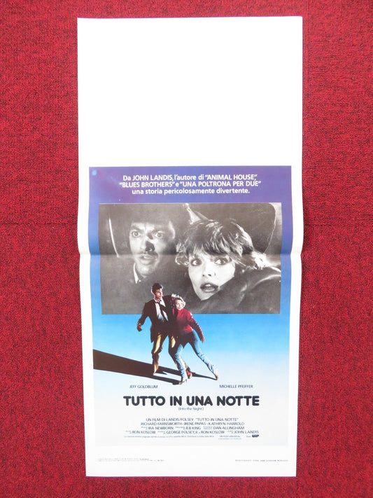INTO THE NIGHT ITALIAN LOCANDINA POSTER JEFF GOLDBLUM MICHELLE PFEIFFER 1985 Rendezvous Cinema Movie posters