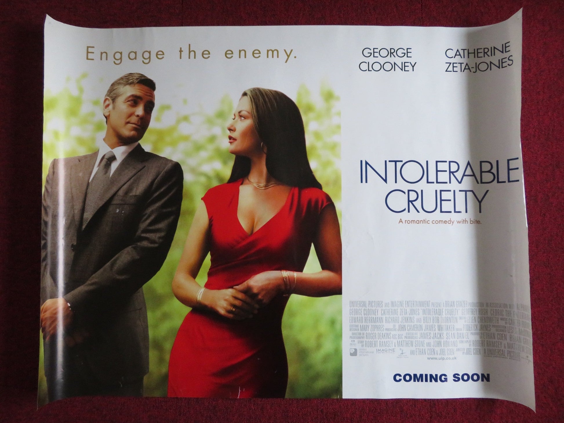 INTOLERABLE CRUELTY UK QUAD (30"x 40") ROLLED POSTER GEORGE CLOONEY 2003 Rendezvous Cinema Movie posters