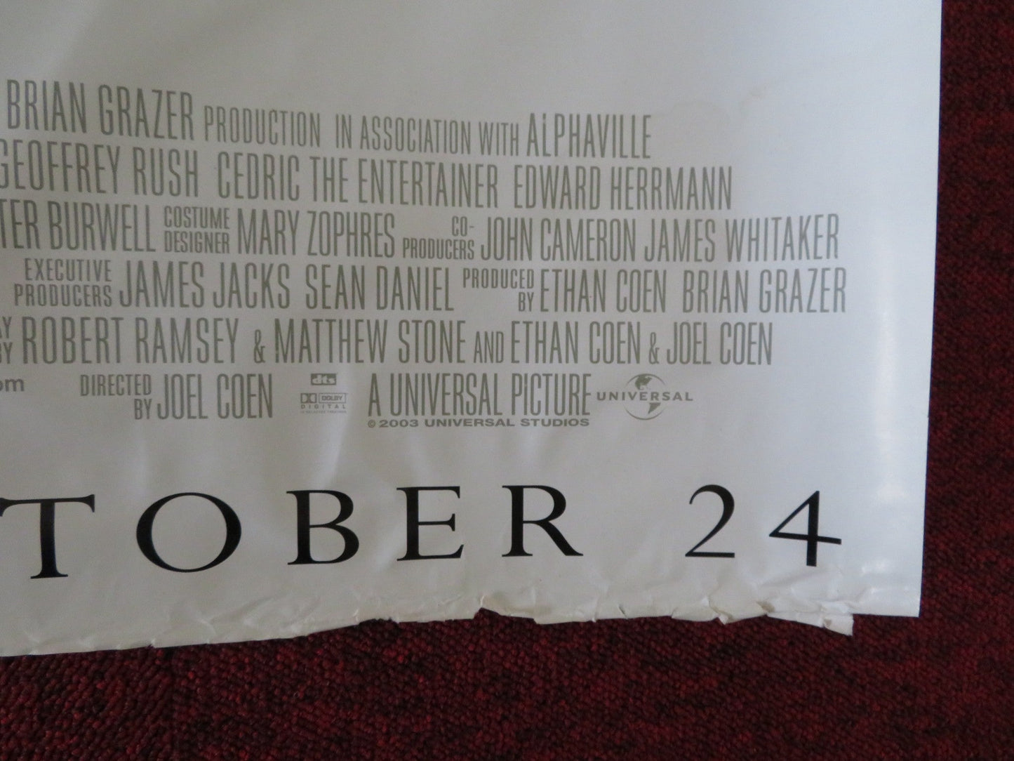 INTOLERABLE CRUELTY UK QUAD (30"x 40") ROLLED POSTER GEORGE CLOONEY 2003 Rendezvous Cinema Movie posters