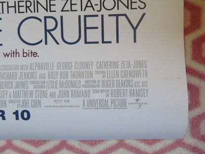 INTOLERABLE CRUELTY US ROLLED POSTER COEN BROTHERS G CLOONEY C ZETA - JONES 2003 Movie posters