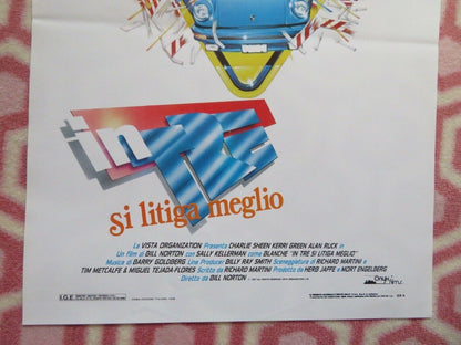INTRE SI LITIGA MEGLIO ITALIAN LOCANDINA (27.5"x13") POSTER CHARLIE SHEEN 1988 Movie posters