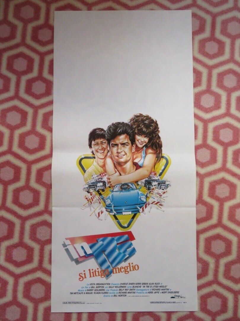 INTRE SI LITIGA MEGLIO ITALIAN LOCANDINA (27.5"x13") POSTER CHARLIE SHEEN 1988 Movie posters