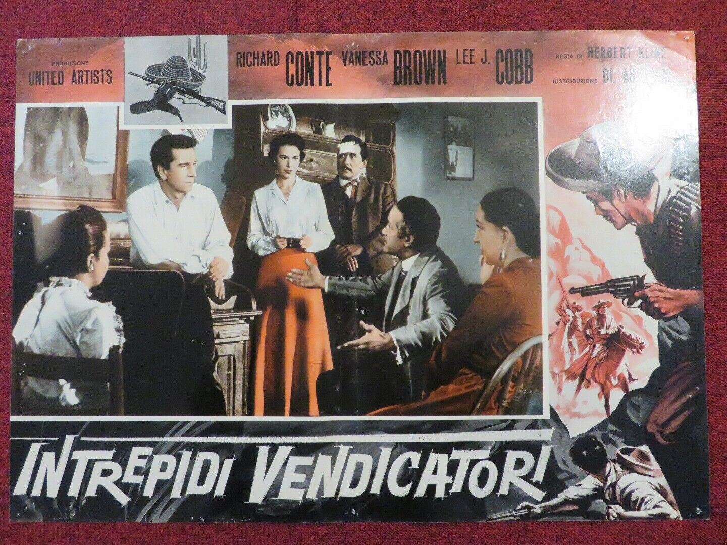 INTREPIDI VENDICATOR / THE FIGHTER ITALIAN FOTOBUSTA POSTER RICHARD CONTE 1952 Movie posters