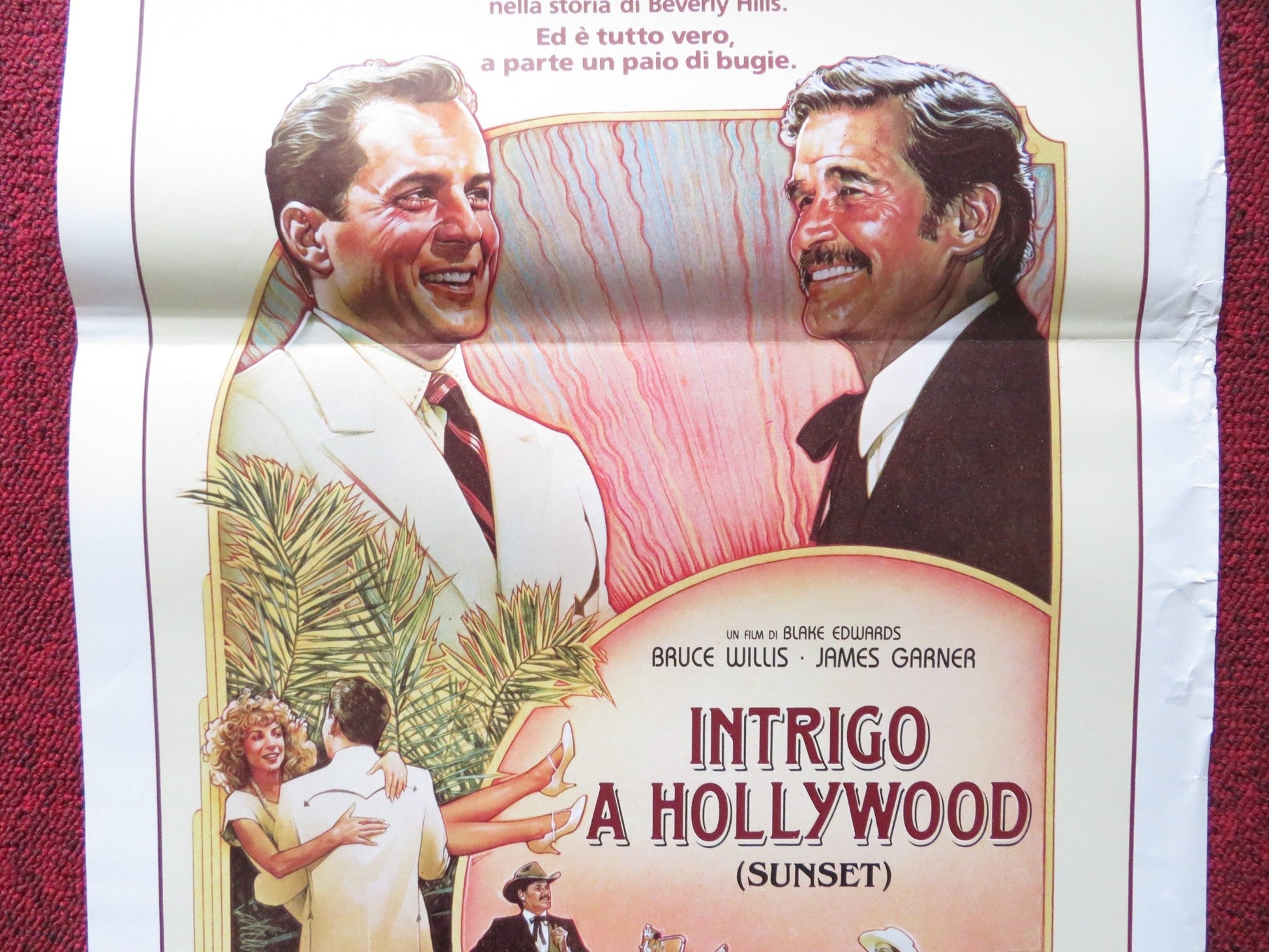 INTRIGO A HOLLYWOOD ITALIAN LOCANDINA POSTER BRUCE WILLIS JAMES GARNER 1988 Rendezvous Cinema Movie posters