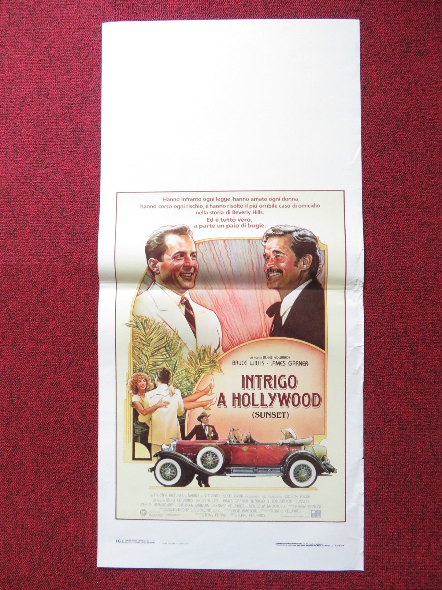 INTRIGO A HOLLYWOOD ITALIAN LOCANDINA POSTER BRUCE WILLIS JAMES GARNER 1988 Rendezvous Cinema Movie posters
