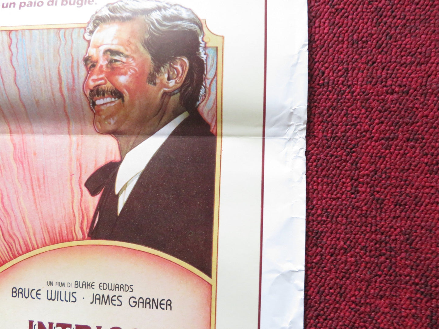 INTRIGO A HOLLYWOOD ITALIAN LOCANDINA POSTER BRUCE WILLIS JAMES GARNER 1988 Rendezvous Cinema Movie posters