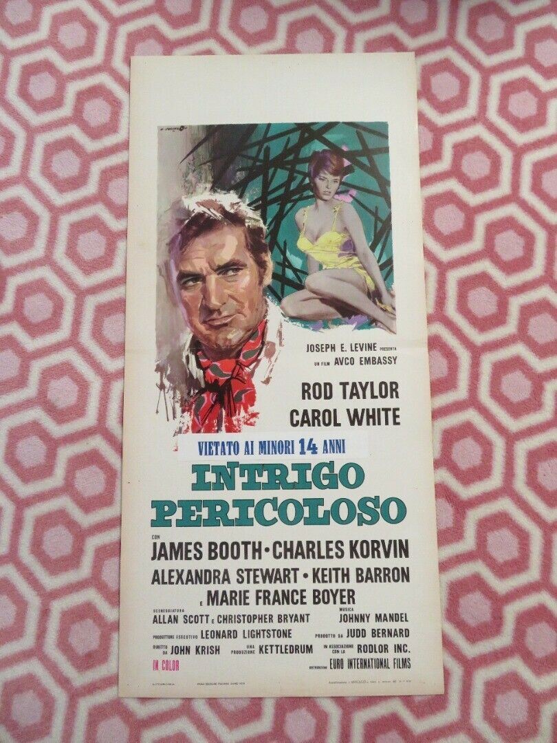 INTRIGO PERICOLOSO ITALIAN LOCANDINA (27.5"x13") POSTER ROD TAYLOR 1970 Movie posters