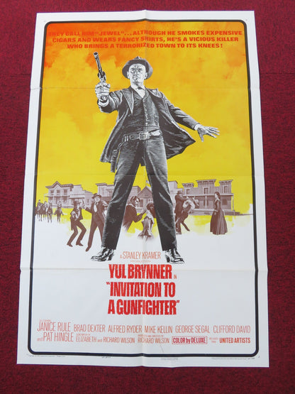INVITATION TO A GUNFIGHTER FOLDED US ONE SHEET POSTER Y. BRYNNER G.SEGAL 1964 Rendezvous Cinema Movie posters