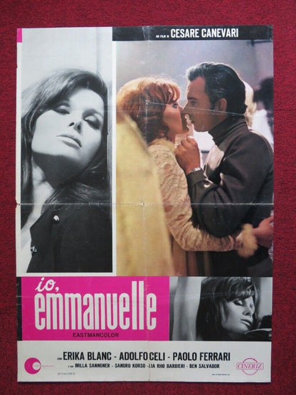 IO, EMMANUELLE ITALIAN FOGLIO ROLLED POSTER ERIKA BLANC ADOLFO CELI 1969 Movie posters