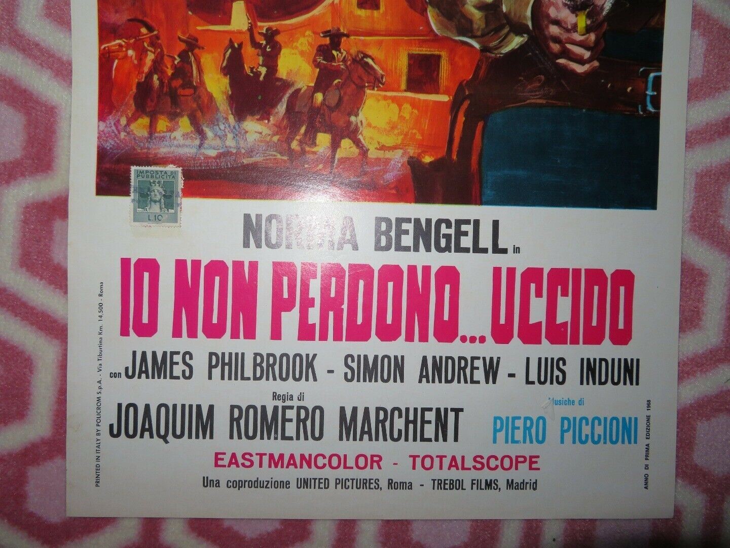IO NON PERDONO...UCCIDO ITALIAN LOCANDINA (25"x13") POSTER NORMA BENGELL 1968 - Rendezvous Cinema