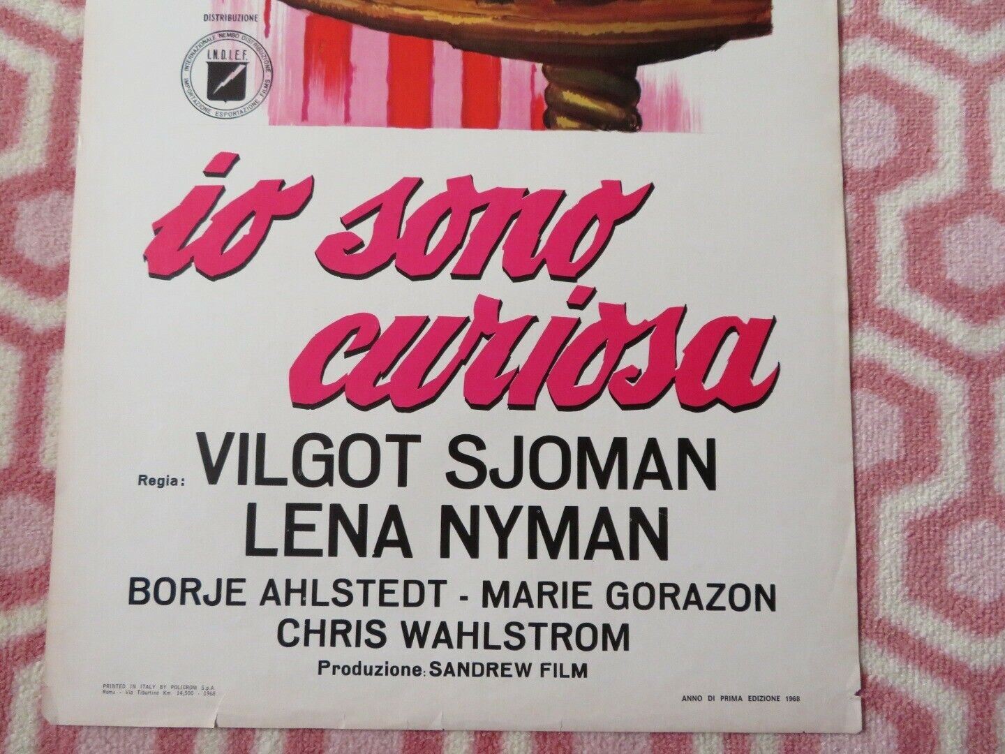IO SONO CURIOSA/ I Am Curious (Yellow) ITALIAN LOCANDINA (27.5"x13") POSTER 1968 Movie posters