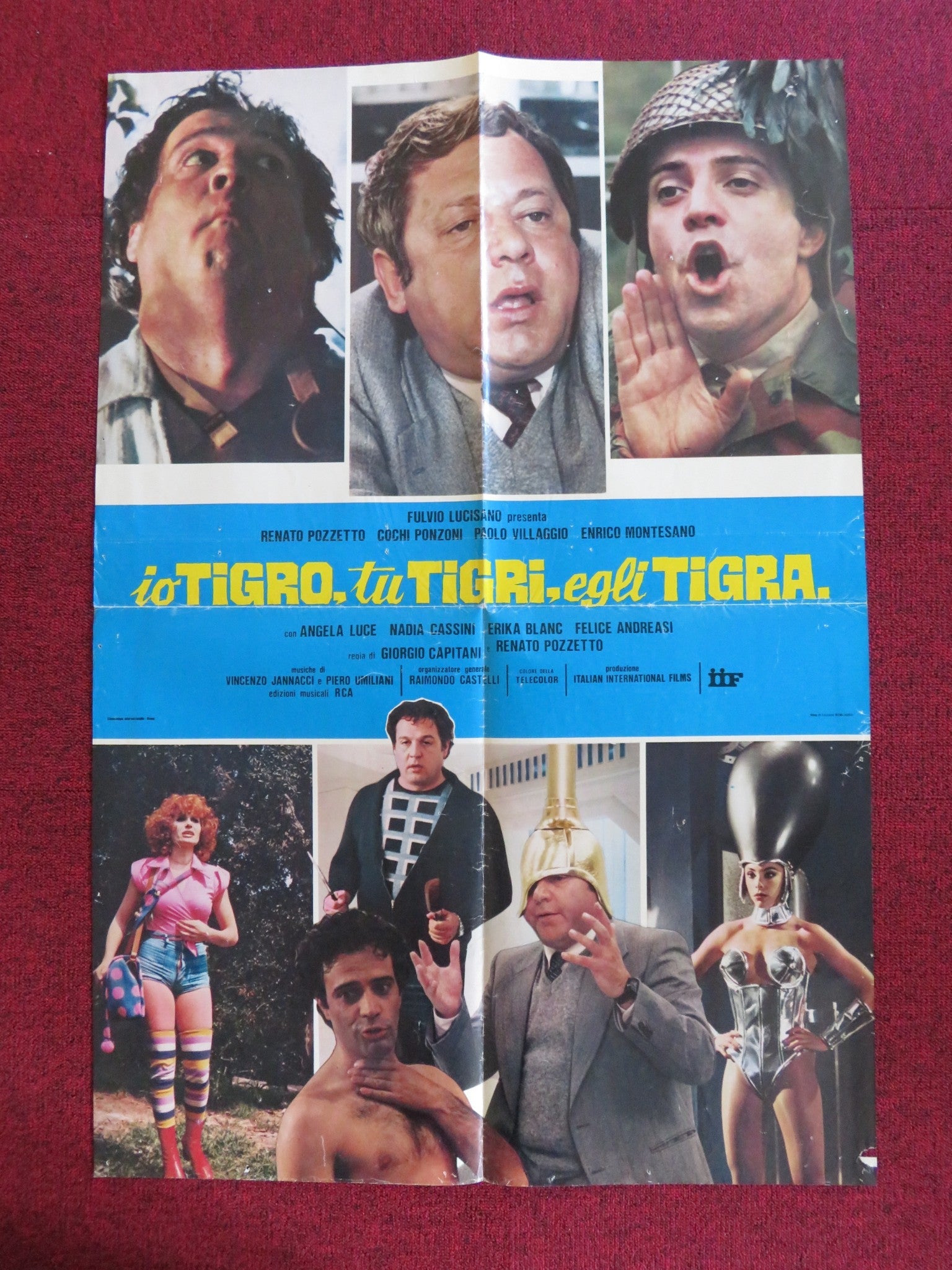 IO TIGRO TU TIGRI EGLI TIGRA ITALIAN FOGLIO POSTER RENATO POZZETTO PONZONI 1978 Rendezvous Cinema Movie posters