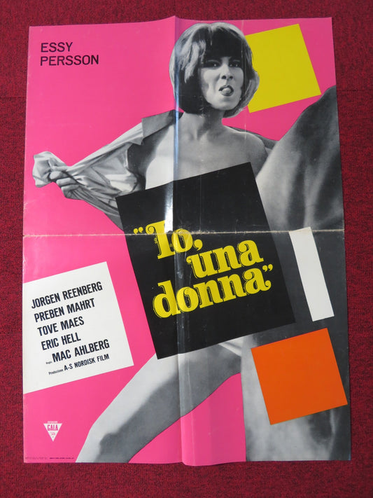 IO UNA DONNA / I, A WOMAN ITALIAN FOGLIO POSTER ESSY PERSSON PREBEN MAHRT 1965 Rendezvous Cinema Movie posters