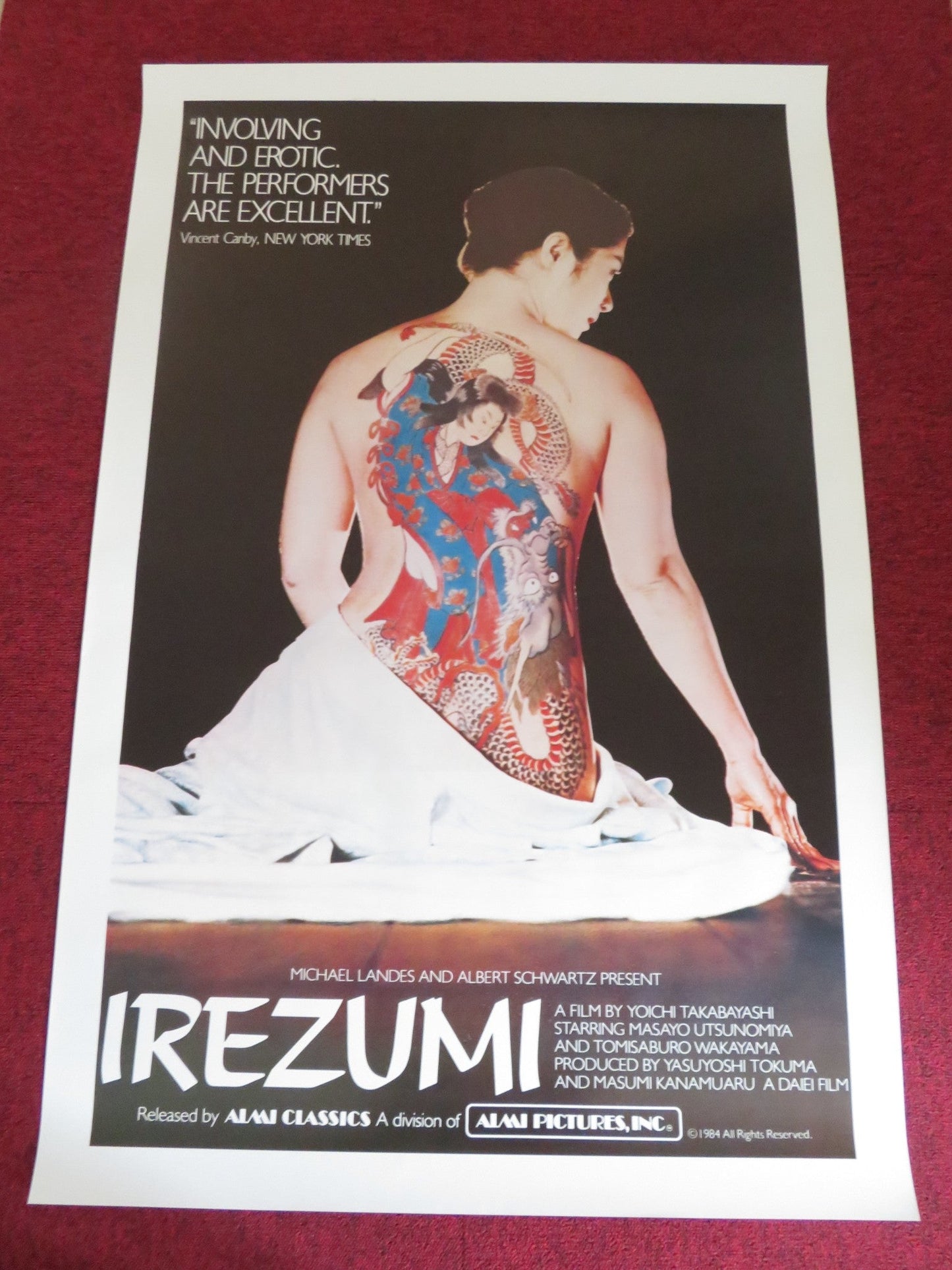 IREZUMI US ONE SHEET ROLLED POSTER MASAYO UTSUNOMIYA TOMISABURO WAKAYAMA 1982 Rendezvous Cinema Movie posters