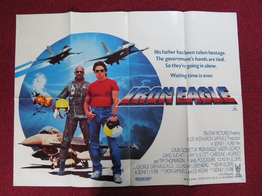 IRON EAGLE UK QUAD POSTER FOLDED JASON GEDRICK LOUIS GOSSETT JR. SUCHET 1986 Rendezvous Cinema Movie posters