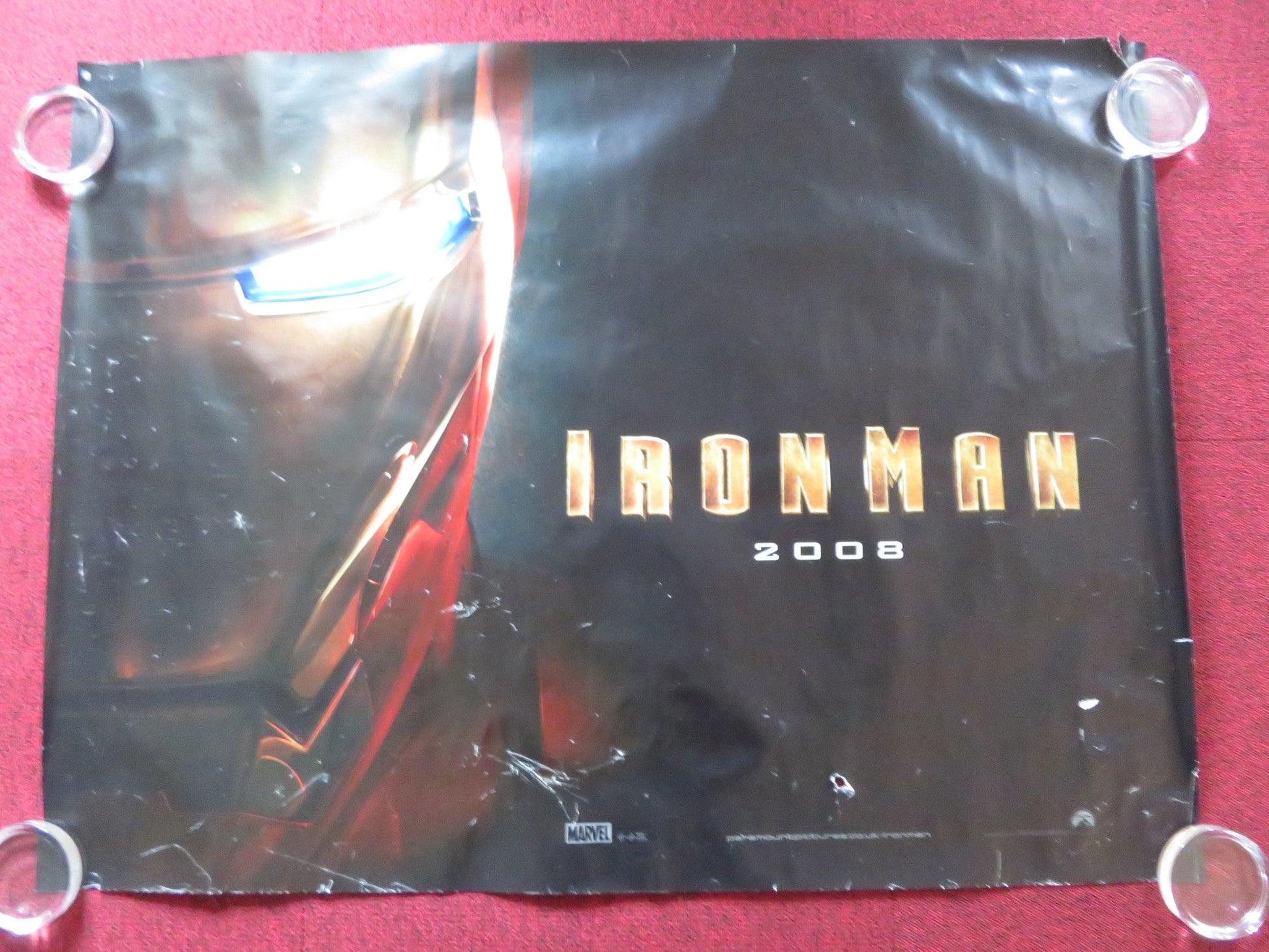 IRON MAN UK QUAD (30"x 40") ROLLED POSTER ROBERT DOWNEY JR. TERRENCE HOWARD 2008 Rendezvous Cinema Movie posters