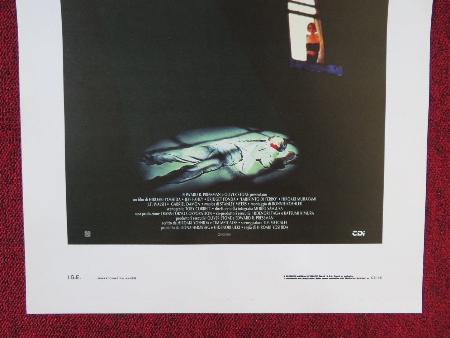 IRON MAZE ITALIAN LOCANDINA POSTER JEFF FAHEY BRIDGET FONDA 1993 Rendezvous Cinema Movie posters