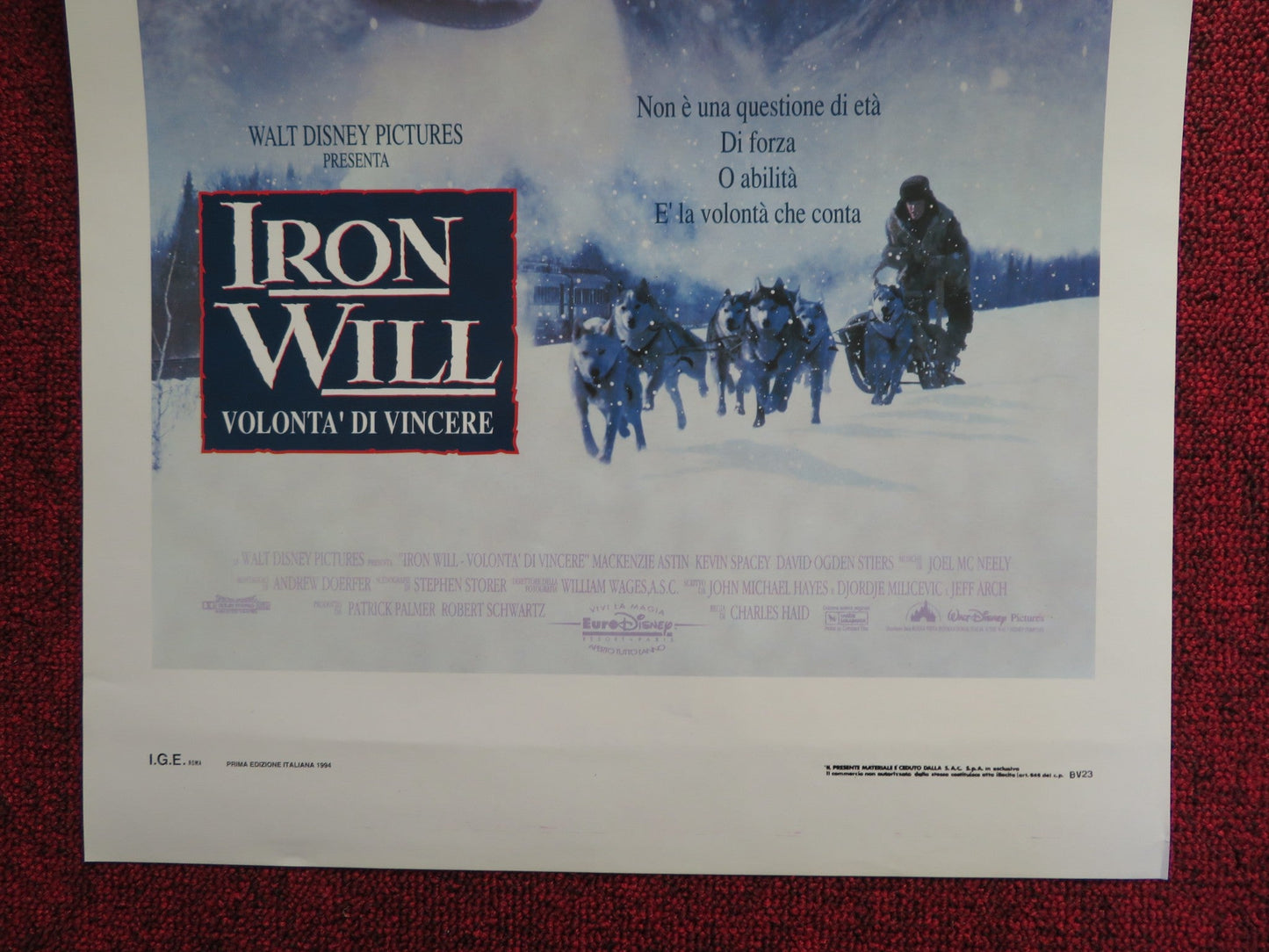 IRON WILL ITALIAN LOCANDINA POSTER DISNEY MACKENZIE ASTIN 1994 Rendezvous Cinema Movie posters