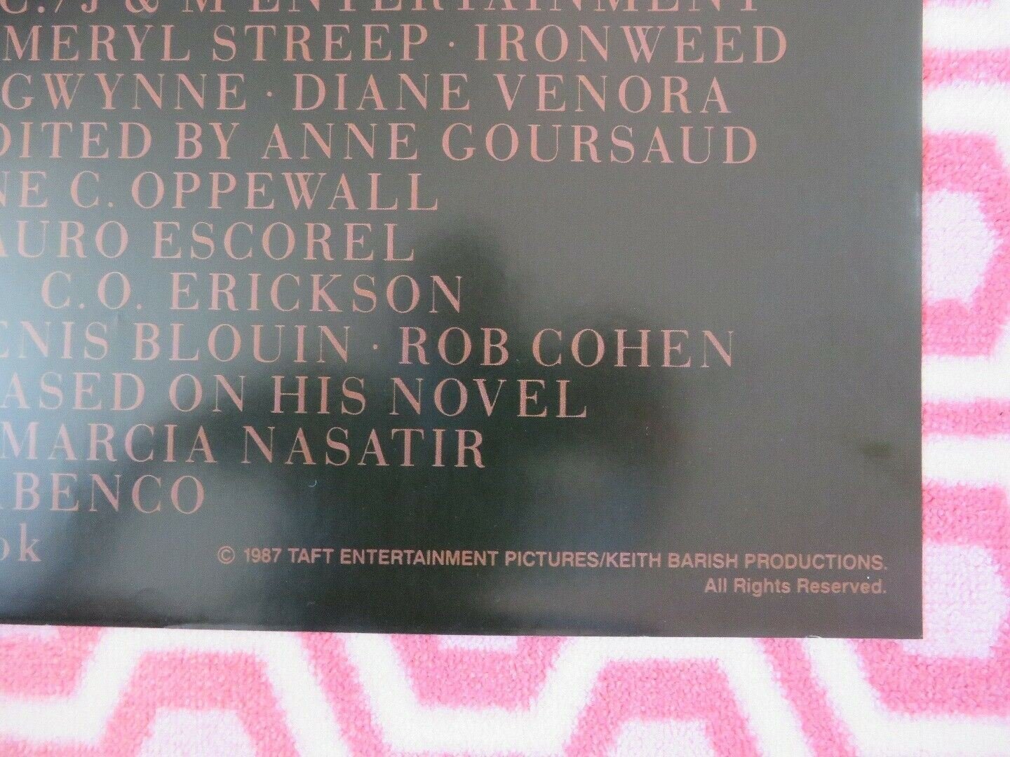 IRONWEED ONE SHEET FOLDED POSTER JACK NICHOLSON MERYL STREEP 1987 Rendezvous Cinema Movie posters