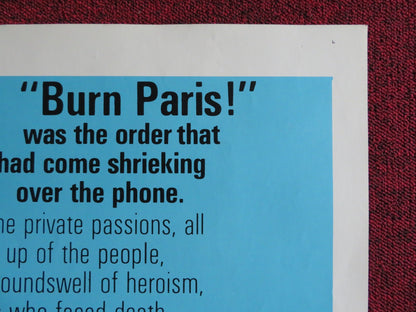 IS PARIS BURNING? FOLDED US ONE SHEET POSTER DOUGLAS FORD ORSON WELLES 1966 Rendezvous Cinema Movie posters