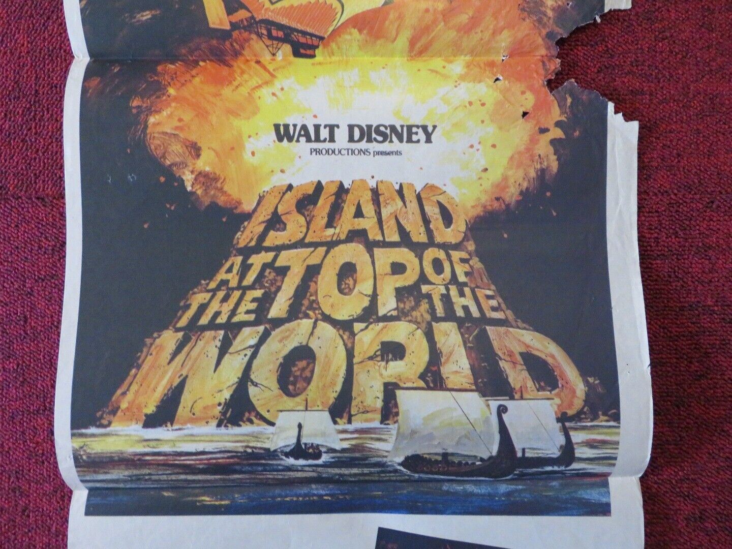 ISLAND AT THE TOP OF THE WORLD FOLDED AUSTRALIAN DAYBILL POSTER DISNEY 1974 Movie posters