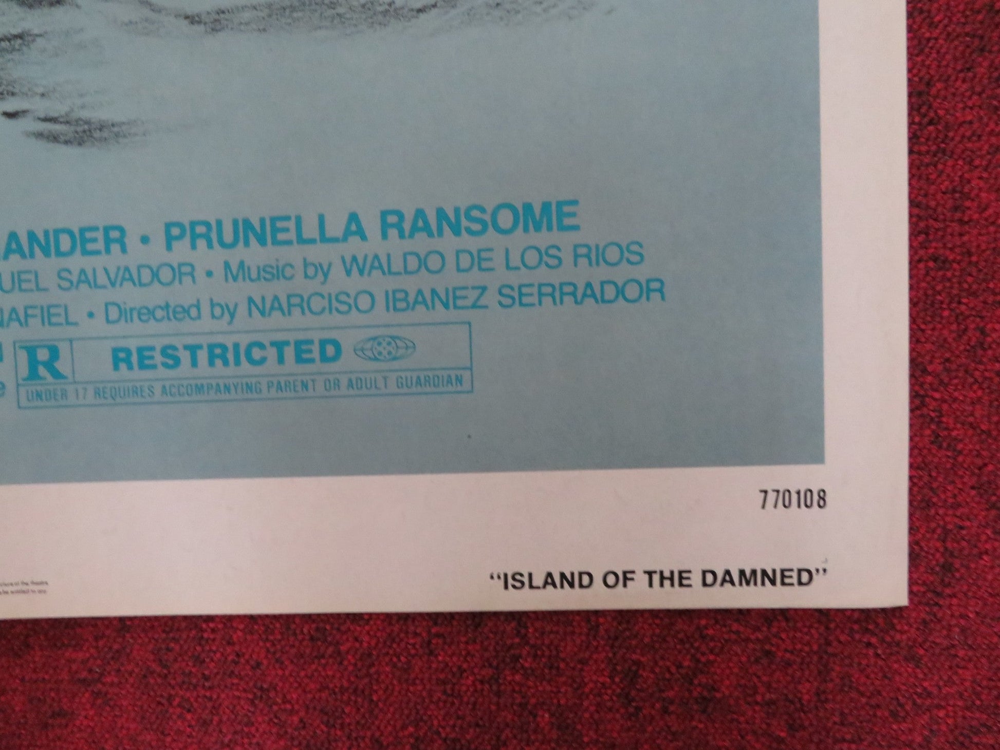 ISLAND OF THE DAMMED FOLDED US ONE SHEET POSTER LEWIS FIANDER P. RANSOME 1978 Rendezvous Cinema Movie posters