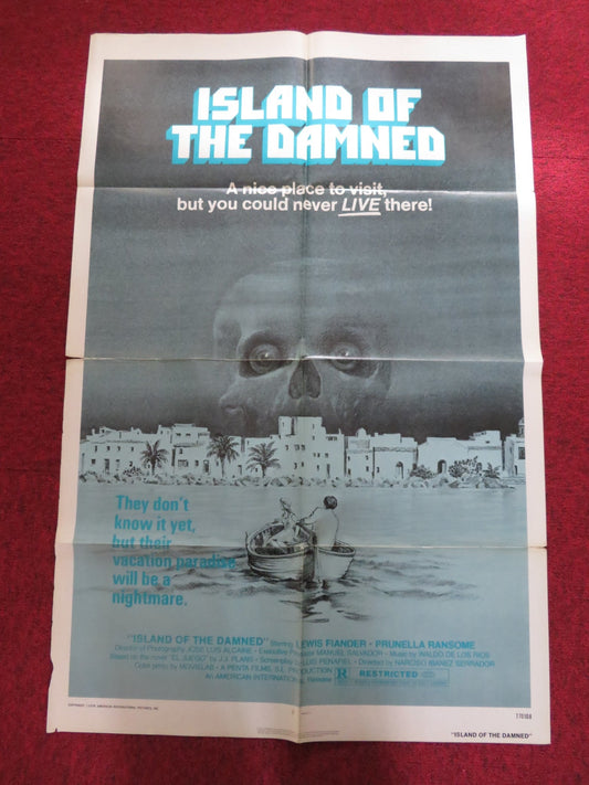ISLAND OF THE DAMMED FOLDED US ONE SHEET POSTER LEWIS FIANDER P. RANSOME 1978 Rendezvous Cinema Movie posters