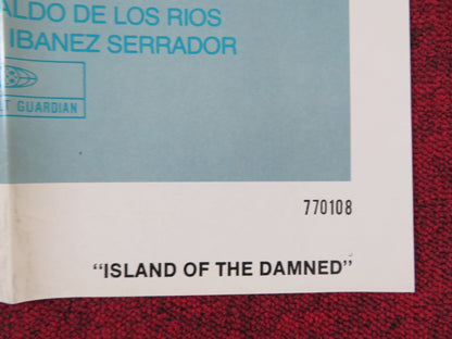 ISLAND OF THE DAMNED FOLDED US ONE SHEET POSTER LEWIS FIANDER P. RANSOME 1978 Rendezvous Cinema Movie posters