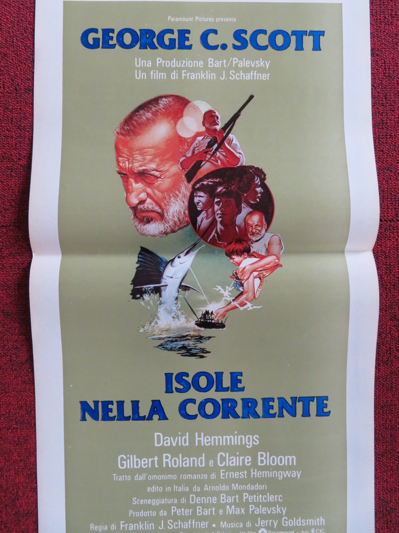 ISLANDS IN THE STREAM ITALIAN LOCANDINA POSTER GEORGE C. SCOTT D. HEMMINGS 1977 Rendezvous Cinema Movie posters