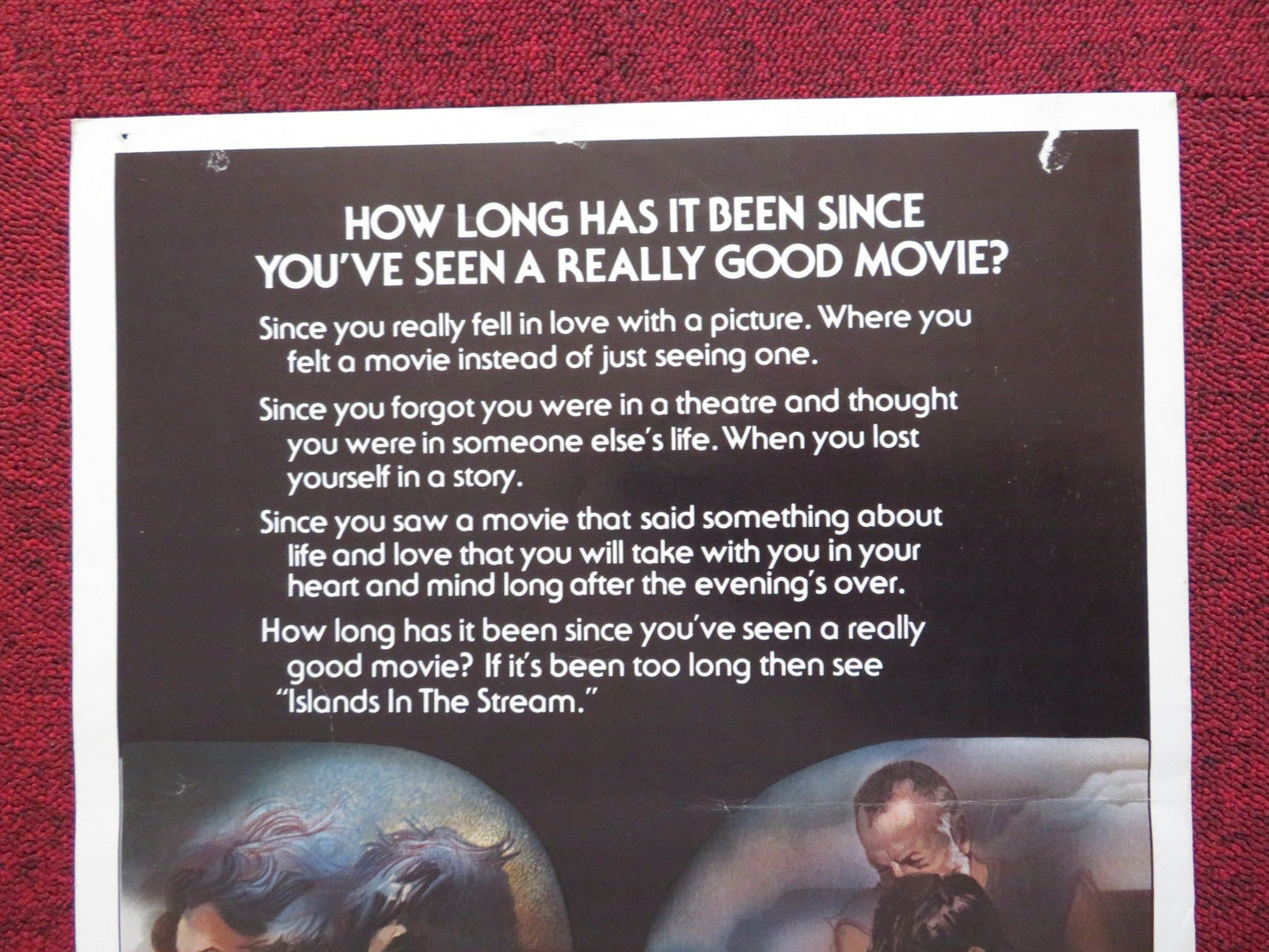 ISLANDS IN THE STREAM US INSERT (14"x 36") POSTER GEORGE C.SCOTT C. BLOOM 1977 Rendezvous Cinema Movie posters