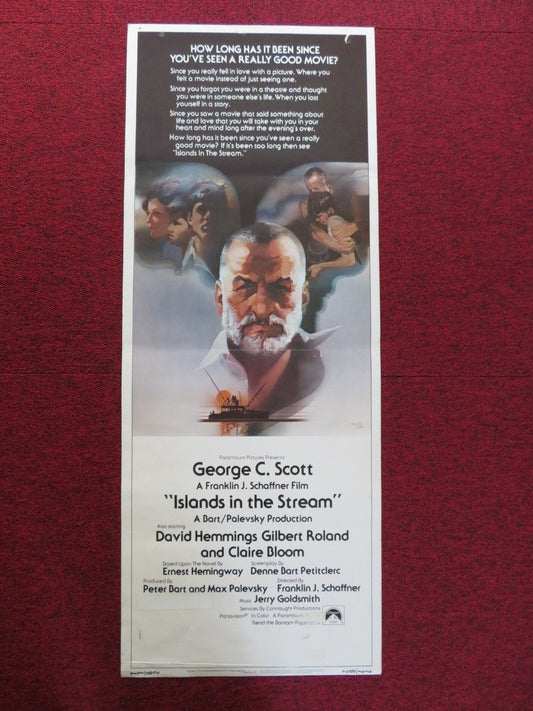 ISLANDS IN THE STREAM US INSERT (14"x 36") POSTER GEORGE C.SCOTT C. BLOOM 1977 Rendezvous Cinema Movie posters
