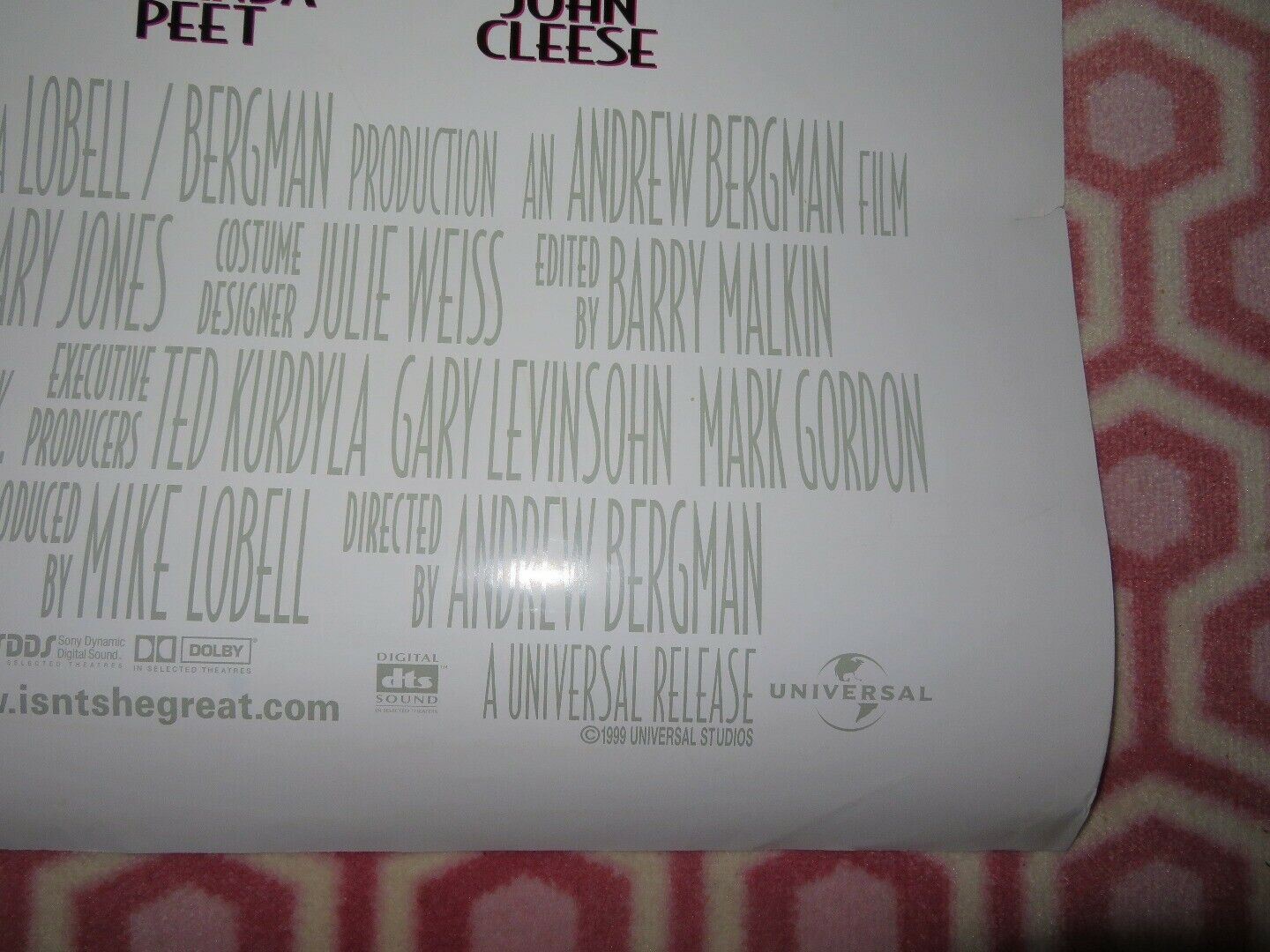 ISN'T SHE GREAT US ONE SHEET ROLLED POSTER BETTE MIDLER NATHAN LANE Movie posters