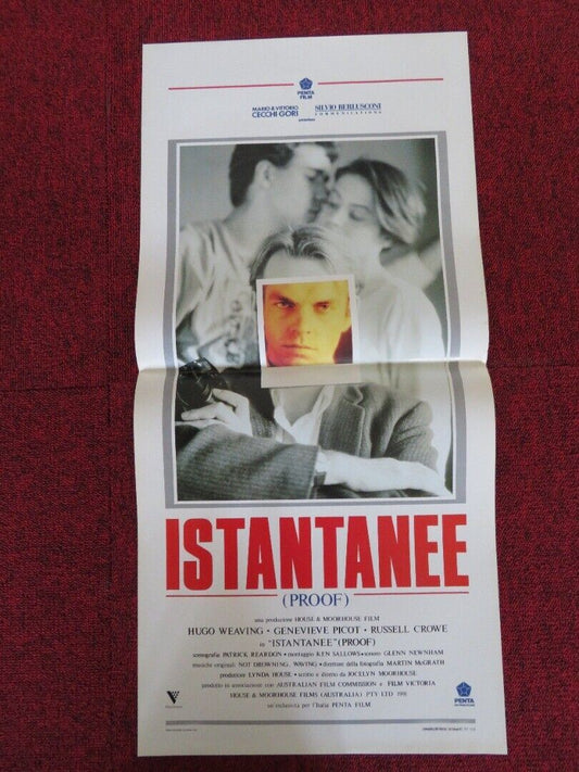 ISTANTANEE / Proof ITALIAN LOCANDINA (27.5"x13") POSTER HUGO WEAVING 1991 - Rendezvous Cinema