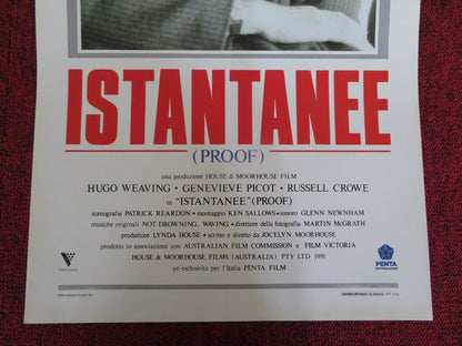 ISTANTANEE / Proof ITALIAN LOCANDINA (27.5"x13") POSTER HUGO WEAVING 1991 - Rendezvous Cinema