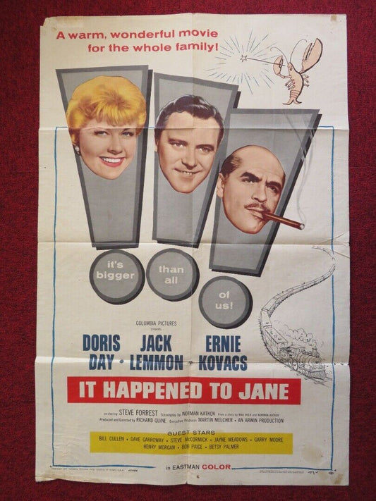 IT HAPPEN TO JANE FOLDED US ONE SHEET POSTER DORIS DAY JACK LEMMON 1959 - Rendezvous Cinema