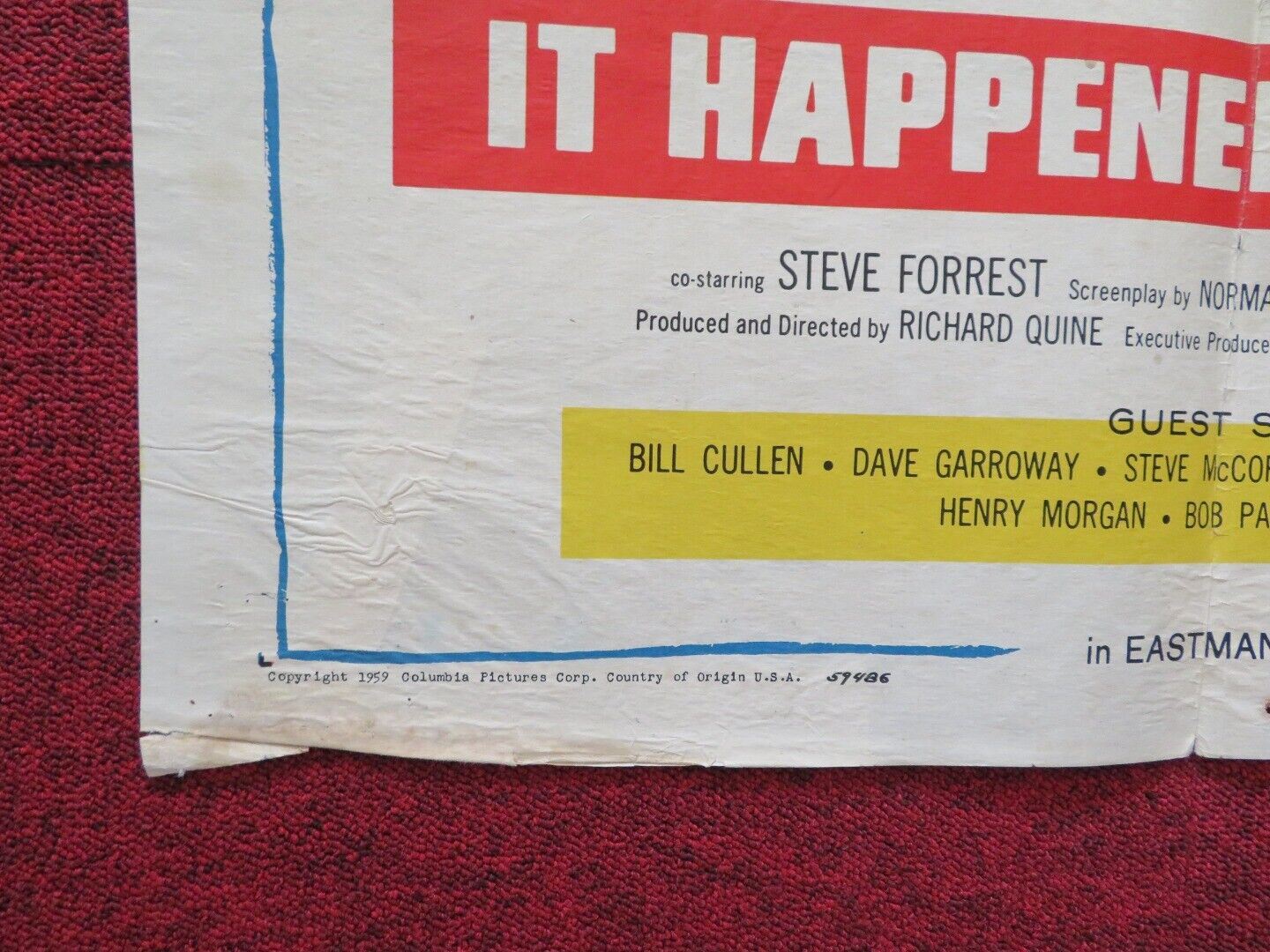IT HAPPEN TO JANE FOLDED US ONE SHEET POSTER DORIS DAY JACK LEMMON 1959 - Rendezvous Cinema