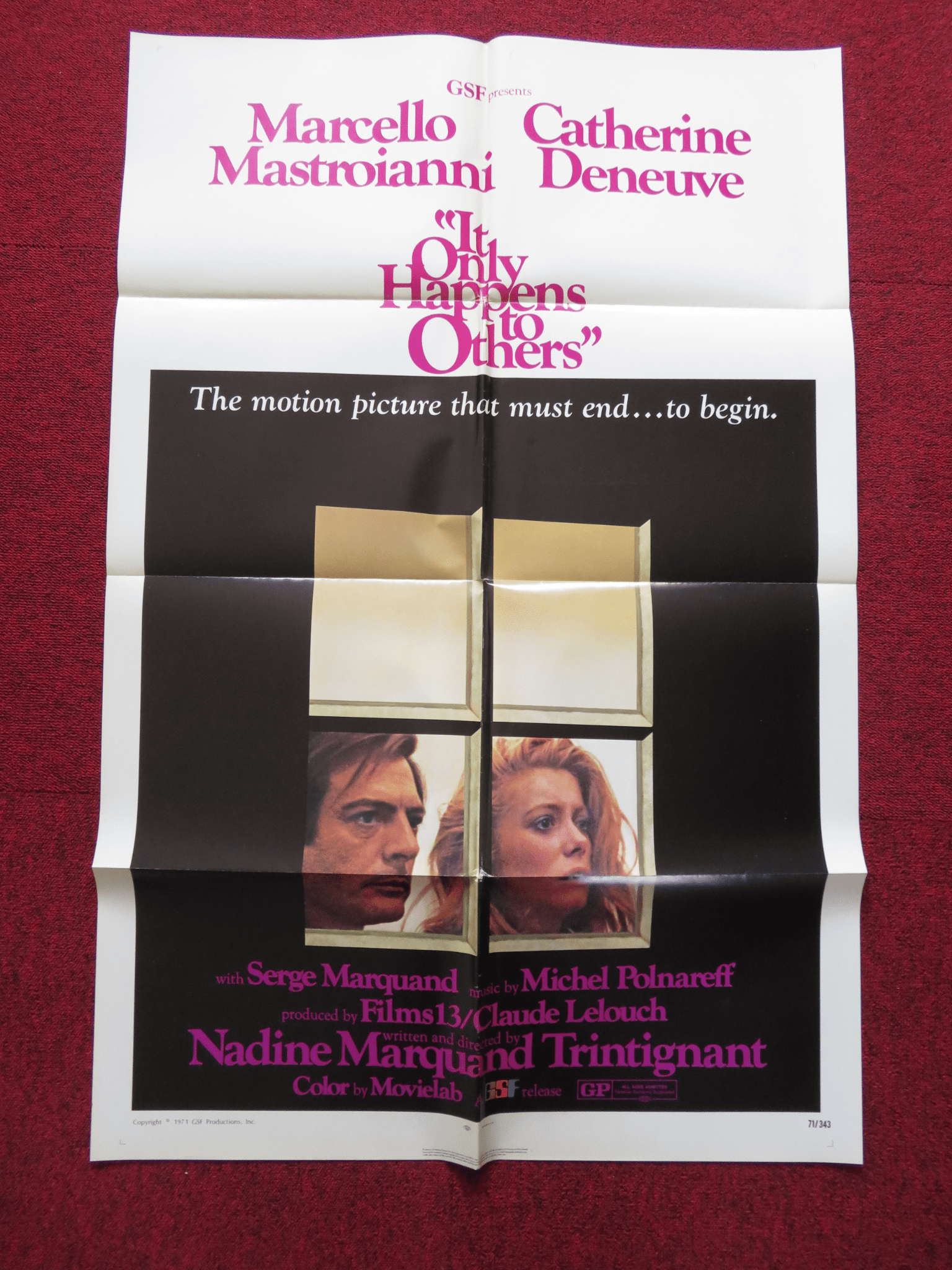 IT ONLY HAPPENS TO OTHERS FOLDED US ONE SHEET POSTER CATHERINE DENEUVE 1971 Rendezvous Cinema Movie posters