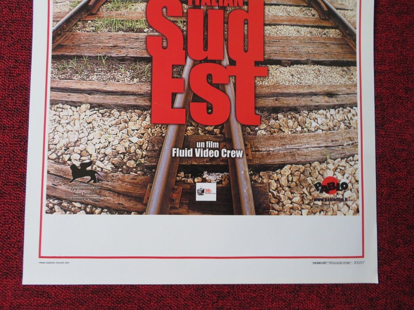 ITALIAN SUD EST ITALIAN LOCANDINA (27.5"x13") POSTER FLUID VIDEO CREW 2003 Movie posters