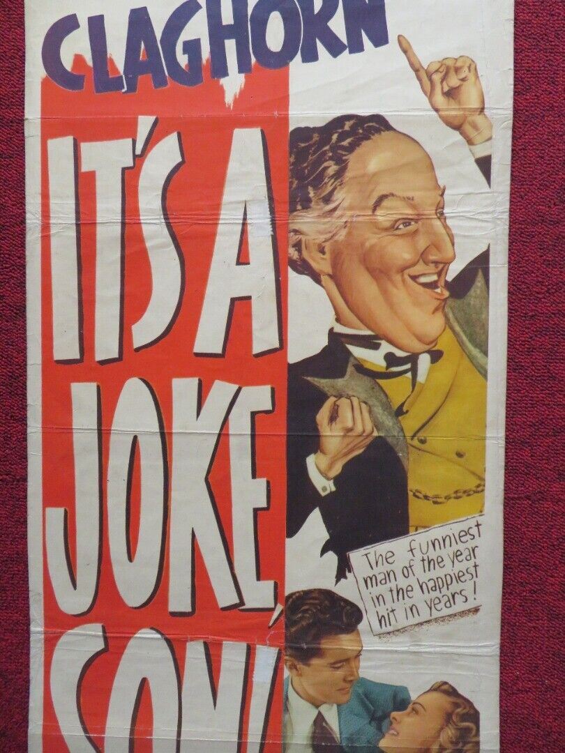 IT'S A JOKE SON US INSERT (14"x 36") POSTER KENNY DELMAR UNA MERKEL 1947 Rendezvous Cinema Movie posters